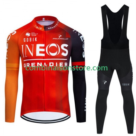 Maillot Cyclisme Hiver + Collant à Bretelles Ineos Grenadier 2024